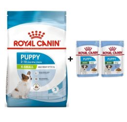 Royal Canin X-Small Puppy Küçük Irk Yavru Köpek Maması 3 Kg + 2 Adet Yaş Mama Hediye