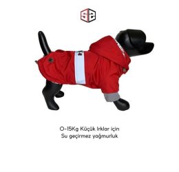 Su Geçirmez Kırmızı Yağmurluk Köpek Kıyafeti