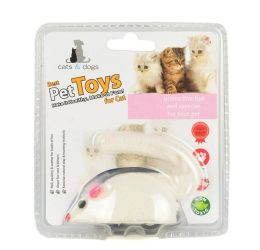 Pet Toys Kurmalı Peluş Fare Beyaz