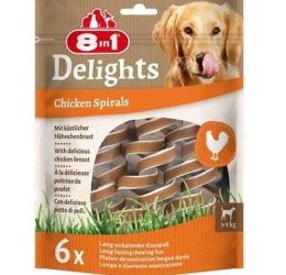 8in1 Smart Delights Chicken Spirals Tavuklu Burgu Köpek Ödülü 6lı