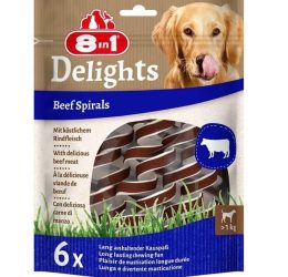 8in1 Smart Delights Beef Spirals Biftekli Burgu Köpek Ödülü 6lı