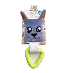 Pet Toys Peluş Diş Kaşıyıcı Sesli Köpek Oyuncağı (Açık Gri Köpek)