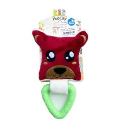 Pet Toys Peluş Diş Kaşıyıcı Sesli Köpek Oyuncağı (Bordo Köpek)