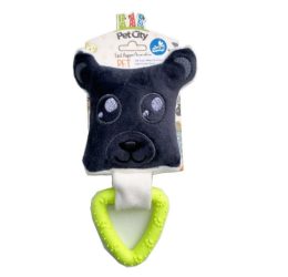 Pet Toys Peluş Diş Kaşıyıcı Sesli Köpek Oyuncağı (Gri Köpek)