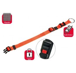 Karlie Kilitli Köpek Boyun Tasması 45-65cm/25mm Turuncu Large