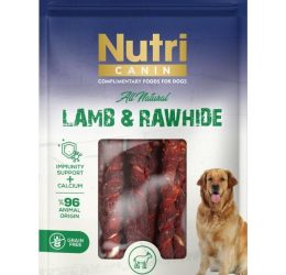 Nutri Canin Rawhide Kuzu Eti Sarılı Kemik Köpek Ödülü 80 Gr