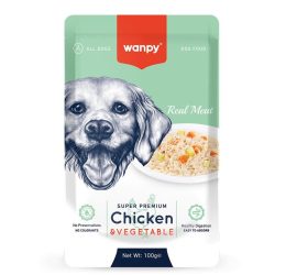 Wanpy Pouch Tavuk Sebze Yaş Köpek Maması 100 Gr