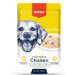 Wanpy Pouch Tavuk Ciğer Yaş Köpek Maması 100 Gr