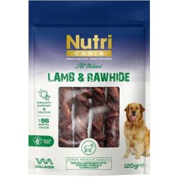 Nutri Canin Rawhide Kuzu Eti Sarili Orta/Büyük Irk Köpek Kemik Ödülü 120 Gr