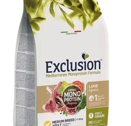 Exclusion Monoprotein Kuzu Etli ve Narlı Düşük Tahıllı Orta Irk Yetişkin Köpek Maması 12 Kg