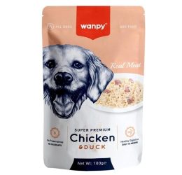 Wanpy Pouch Tavuk&Ördek Yaş Köpek Maması 100 gr