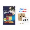 Felix Çifte Lezzet Tavuk ve Sığır Etli Yetişkin Kedi Konservesi 85gr 26’lı Paket