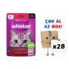 Whiskas Pouch Sos İçinde Sığır Etli Yetişkin Kedi Konservesi 85gr 28’li Paket