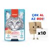 Wanpy Stew Pouch Ton Balıklı Karidesli Yaş Kedi Maması 70g 10’lu Paket
