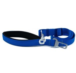 Doggie Dokumadan El Yapımı Emniyet Kemerli Köpek Gezdirme Aparatı 2,5×80-120cm – Royal Mavi