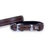 Doggie Konforlu Gerçek Deriden El Yapımı Köpek Boyun Tasması 1,5×20-25cm – Kahverengi