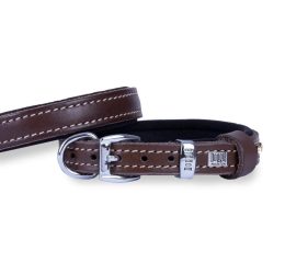 Doggie Konforlu Gerçek Deriden El Yapımı Köpek Boyun Tasması 1,5×20-25cm – Kahverengi