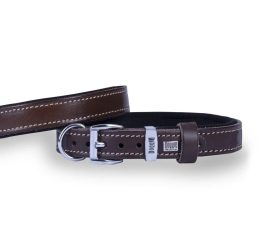 Doggie Konforlu Gerçek Deriden El Yapımı Köpek Boyun Tasması 2×30-35cm – Kahverengi
