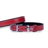 Doggie Konforlu Gerçek Deriden El Yapımı Köpek Boyun Tasması 2×30-35cm – Kırmızı