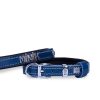 Doggie Konforlu Gerçek Deriden El Yapımı İsimlikli Köpek Boyun Tasması 2×30-35cm – Royal Mavi