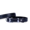 Doggie Konforlu Gerçek Deriden El Yapımı Kemik Desenli Köpek Boyun Tasması 2×30-35cm – Siyah