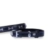 Doggie Konforlu Gerçek Deriden El Yapımı Kemik Süslü Köpek Boyun Tasması 2×35-40cm – Siyah