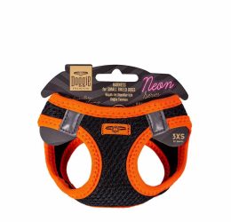 Doggie Havalı Dokuma Neon Serisi Küçük Irk Göğüs Tasması Turuncu 3Xs-22-26Cm