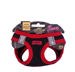 Doggie Havalı Dokuma Neon Serisi Küçük Irk Göğüs Tasması Kırmızı 3Xs-22-26Cm