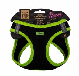 Doggie Havalı Dokuma Neon Serisi Küçük Irk Göğüs Tasması Sarı M-38-44Cm