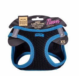 Doggie Havalı Dokuma Neon Serisi Küçük Irk Göğüs Tasması Mavi Xs-30-34Cm
