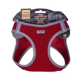 Doggie Havalı Dokuma Reflektör Serisi Küçük Irk Göğüs Tasması Kırmızı M-38-44Cm