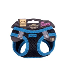 Doggie Havalı Dokuma Neon Serisi Küçük Irk Göğüs Tasması Mavi 3Xs-22-26Cm