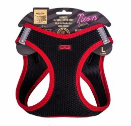 Doggie Havalı Dokuma Neon Serisi Küçük Irk Göğüs Tasması Kırmızı L-42-48Cm