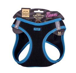 Doggie Havalı Dokuma Neon Serisi Küçük Irk Göğüs Tasması Mavi M-38-44Cm