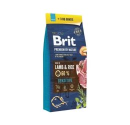Brit Premium By Nature Sensitive Kuzu Etli ve Pirinçli Yetişkin Köpek Maması 15 Kg + 3 Kg