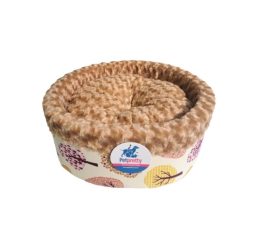 Petpretty Spesiyal Peluş Simit Yatak Açık Kahve 50x50x15 Cm