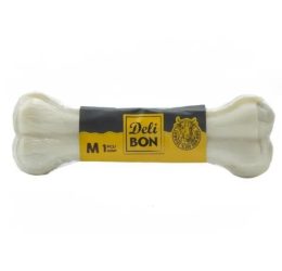 Delibon Beyaz Pres Deri Kemik Köpek Ödülü 15 cm Medium