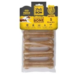 DeliBon Deri Press Köpek Kemik 12Cm S Boy 4Lü Paket Naturel