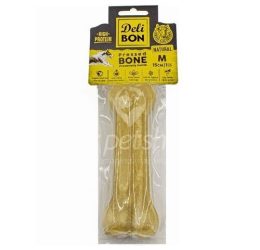 Delibon Natürel Deri Pres Kemik Köpek Ödülü 15 Cm Medium