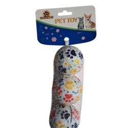 Petpretty 3’lü Pati Desenli Köpek Topu 6,5 Cm