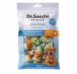 Dr.Sacchi Tavuk Sargılı Çift Renkli Düğüm Kemik Köpek Ödülü 110 Gr