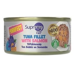 Supreme Cat Ton Balıklı ve Somonlu Tiftiklenmiş Yetişkin Kedi Konservesi 70 Gr