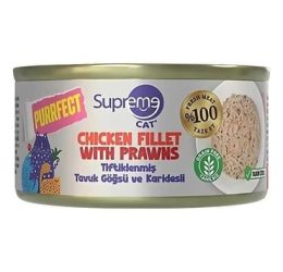 Supreme Cat Premium Tavuk Göğsü ve Karidesli Tiftiklenmiş Yetişkin Kedi Konservesi 70 Gr