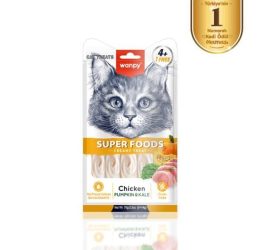 Wanpy Superfood Balkabağı -Kara Lahanalı Krema Kedi Ödülü 5×14 Gr