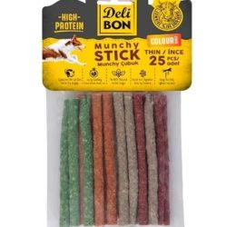 Delibon Deri Munchy Çubuk İnce Boy 25 Li Paket Karışık Renk İncex25Ad.