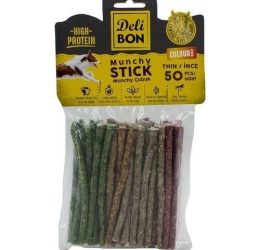 Delibon Deri Munchy Çubuk İnce Boy 50 Li Paket Karışık Renk İncex50Ad.